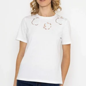 Kelly & Grace Weekend Embroidered T-Shirt In White*Women Tops & Blouses