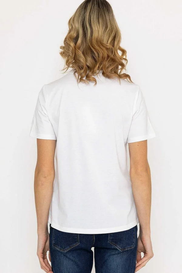 Kelly & Grace Weekend Embroidered T-Shirt In White*Women Tops & Blouses