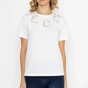 Kelly & Grace Weekend Embroidered T-Shirt In White*Women Tops & Blouses