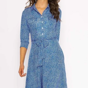 J'aime la Vie Emer Knee Length Shirt Dress In Blue Print*Women Dresses & Jumpsuits