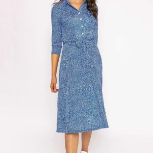 J'aime la Vie Emer Knee Length Shirt Dress In Blue Print*Women Dresses & Jumpsuits