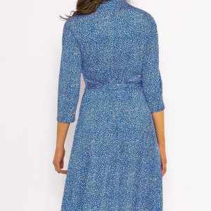 J'aime la Vie Emer Knee Length Shirt Dress In Blue Print*Women Dresses & Jumpsuits