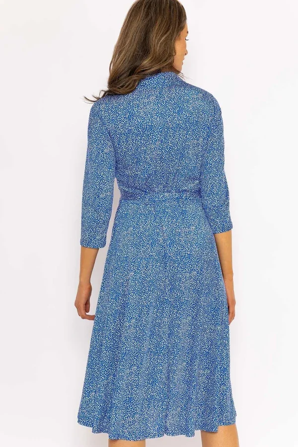 J'aime la Vie Emer Knee Length Shirt Dress In Blue Print*Women Dresses & Jumpsuits