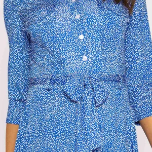 J'aime la Vie Emer Knee Length Shirt Dress In Blue Print*Women Dresses & Jumpsuits