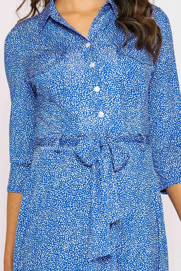 J'aime la Vie Emer Knee Length Shirt Dress In Blue Print*Women Dresses & Jumpsuits