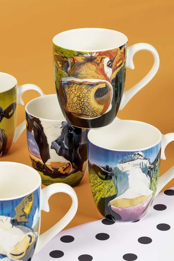 Tipperary Crystal Gift Eoin Oconnor Set Of 6 Mugs In Hatbox* Homeware
