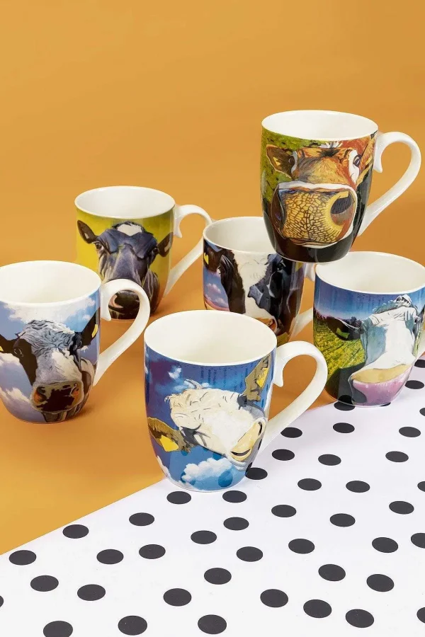Tipperary Crystal Gift Eoin Oconnor Set Of 6 Mugs In Hatbox* Homeware