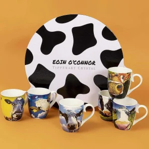 Tipperary Crystal Gift Eoin Oconnor Set Of 6 Mugs In Hatbox* Homeware