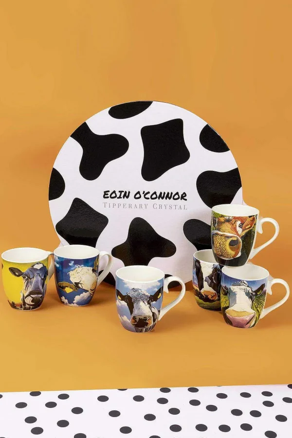 Tipperary Crystal Gift Eoin Oconnor Set Of 6 Mugs In Hatbox* Homeware