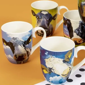 Tipperary Crystal Gift Eoin Oconnor Set Of 6 Mugs In Hatbox* Homeware