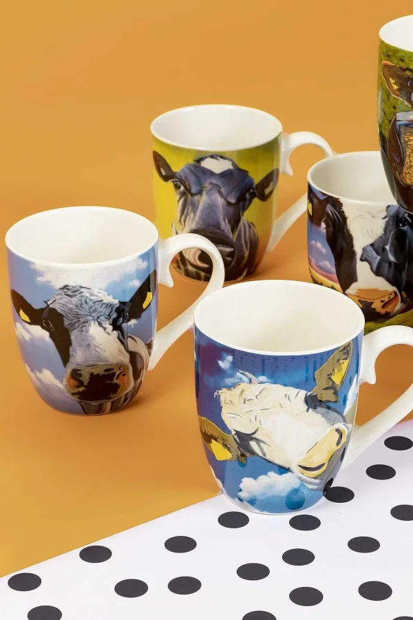 Tipperary Crystal Gift Eoin Oconnor Set Of 6 Mugs In Hatbox* Homeware