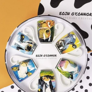 Tipperary Crystal Gift Eoin Oconnor Set Of 6 Mugs In Hatbox* Homeware