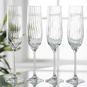 Galway Crystal Erne Glass Flute Set Of 4* Homeware