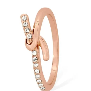 Tipperary Crystal Jewellery Eternal Knot Ring In Rose Gold - Size 8* Boxed Gifts