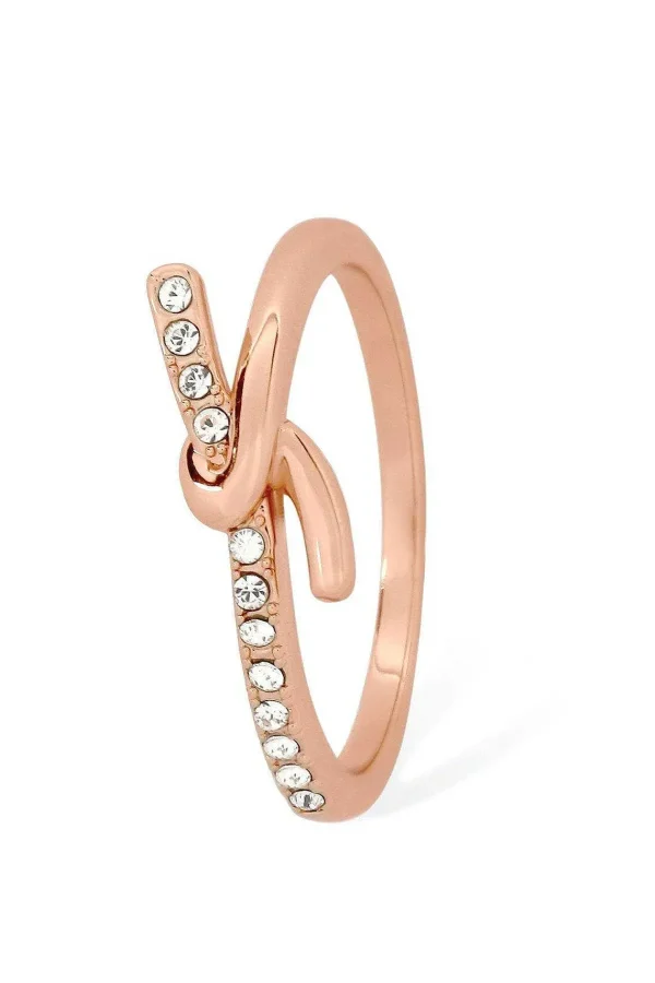 Tipperary Crystal Jewellery Eternal Knot Ring In Rose Gold - Size 8* Boxed Gifts