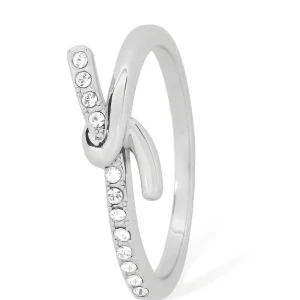 Tipperary Crystal Jewellery Eternal Knot Ring In Silver - Size 8* Boxed Gifts