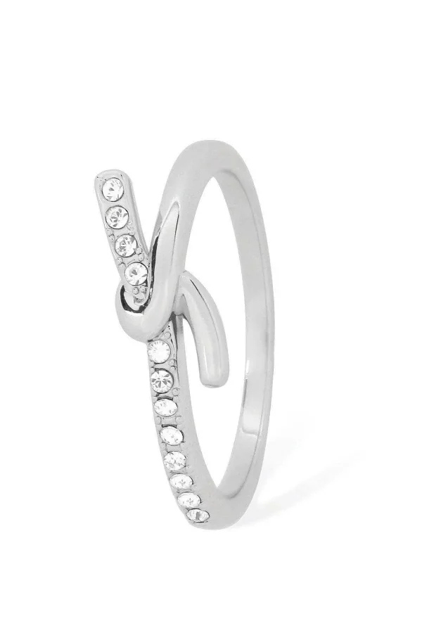 Tipperary Crystal Jewellery Eternal Knot Ring In Silver - Size 7* Boxed Gifts