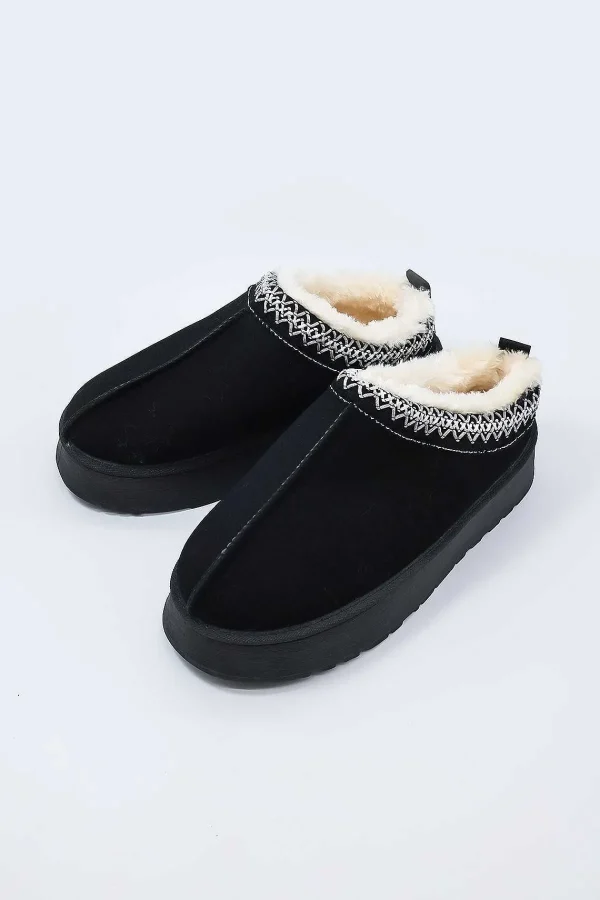 Cherish Accessories Faux Fur Cosy Slippers In Black*Women Nightwear