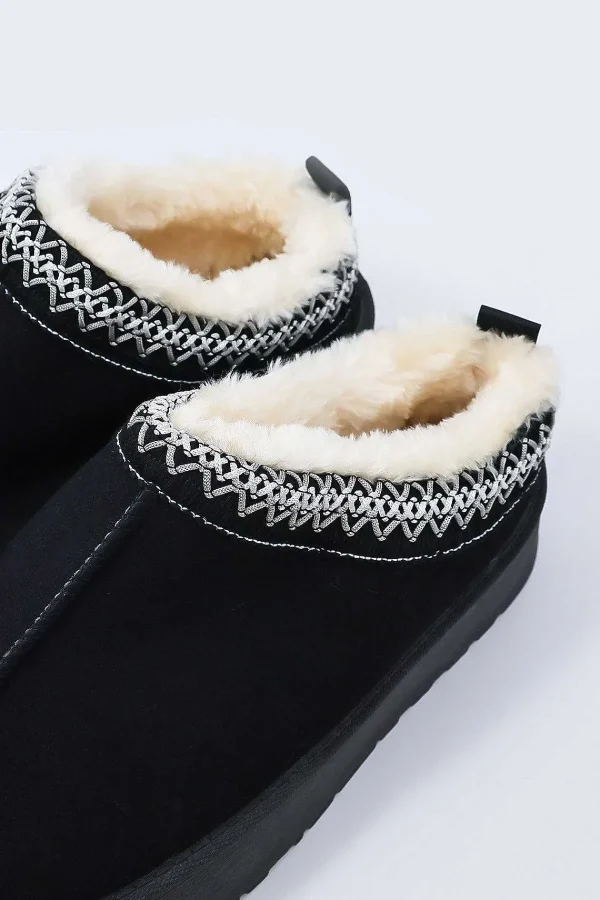 Cherish Accessories Faux Fur Cosy Slippers In Black*Women Nightwear