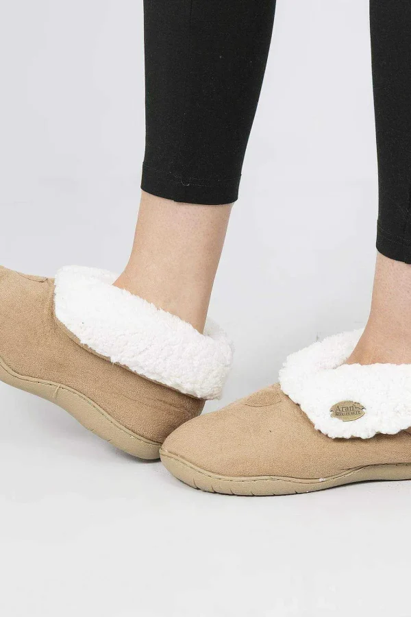 Aran Woollen Mills Faux Suede Adult Slipper Boots*Women Nightwear