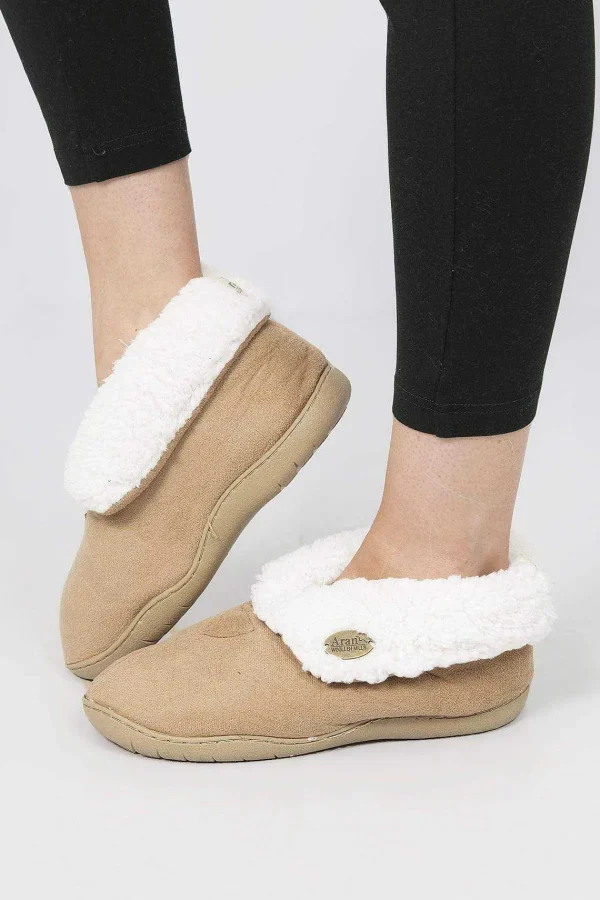 Aran Woollen Mills Faux Suede Adult Slipper Boots*Women Nightwear