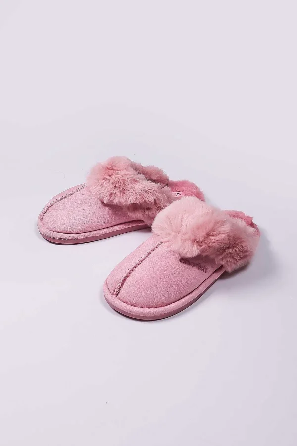 Cherish Accessories Faux Suede Mule In Pink*Women Nightwear