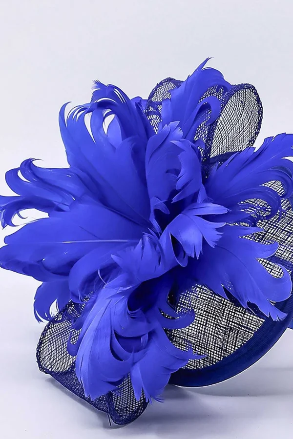 SOUL Accessories Feather And Flower Fascinator In Cobalt* Fascinators