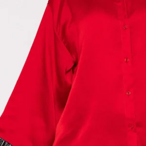 Pala D'oro Feather Cuff Shirt In Red*Women Tops & Blouses
