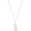 Tipperary Crystal Jewellery Feather Pendant In Silver* Necklaces
