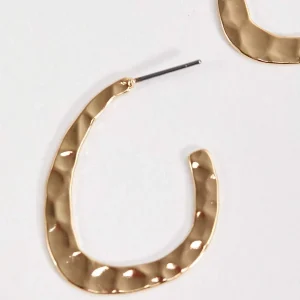 Soul Jewellery Flat Textured Open Hoop Earrings* Earrings