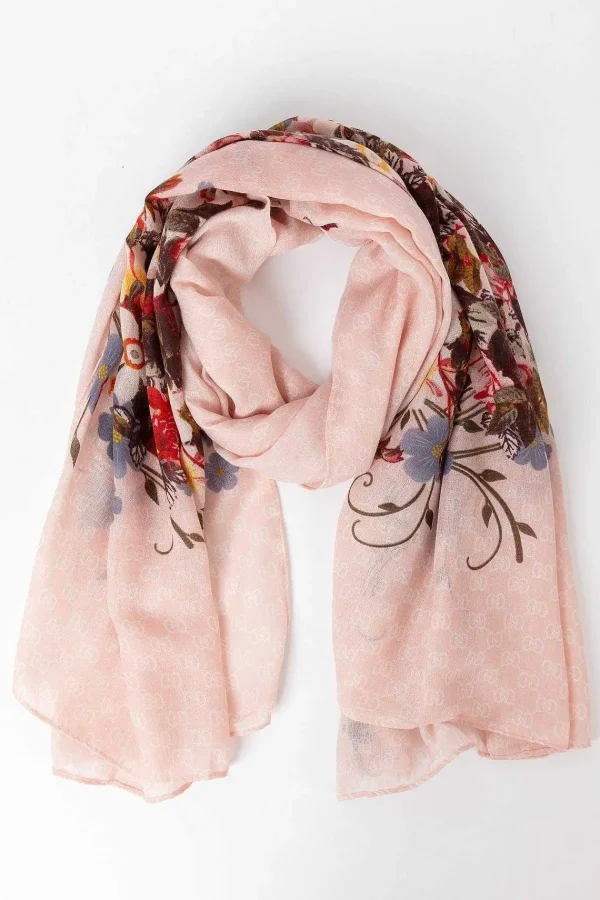 Pala D'oro Accessories Floral Scarf In Pink* Accessories