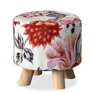 Carraig Donn HOME Floral Velour Footstool* Homeware