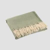 Galway Crystal Forest Green Herringbone Throw* Homeware