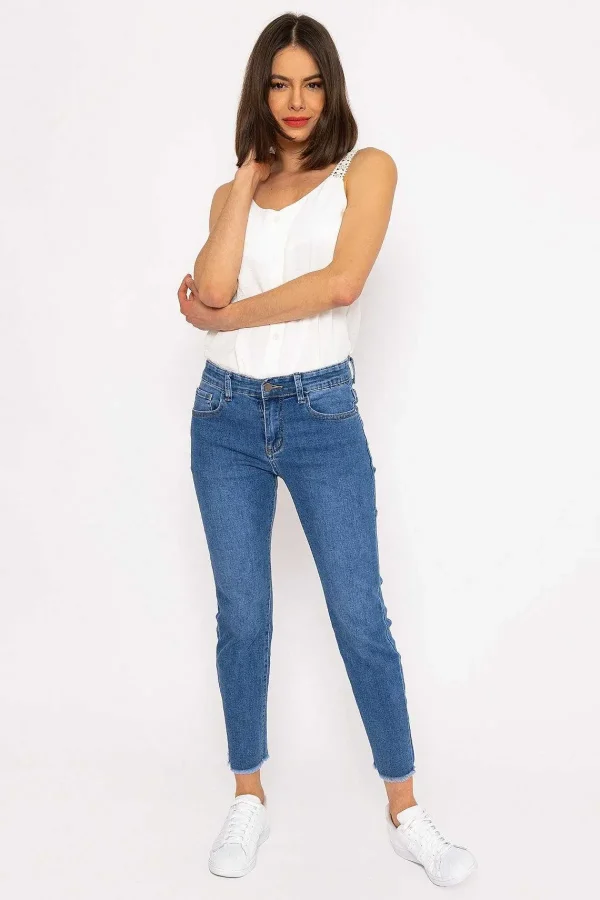 Kalisson Frayed Hem Jeans In Denim*Women Jeans & Trousers