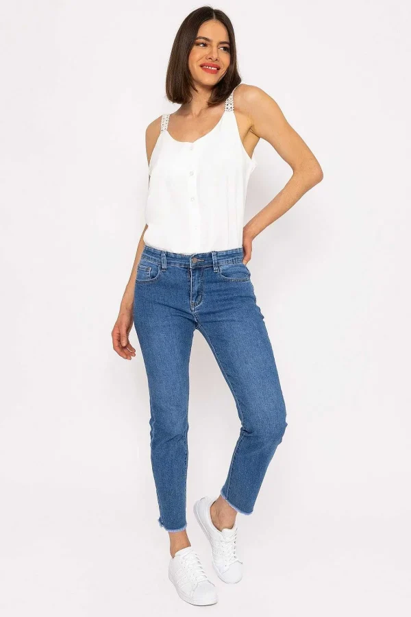 Kalisson Frayed Hem Jeans In Denim*Women Jeans & Trousers