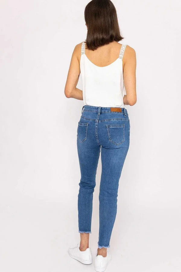 Kalisson Frayed Hem Jeans In Denim*Women Jeans & Trousers