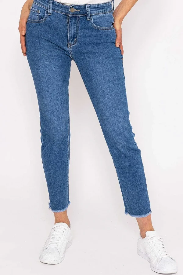 Kalisson Frayed Hem Jeans In Denim*Women Jeans & Trousers