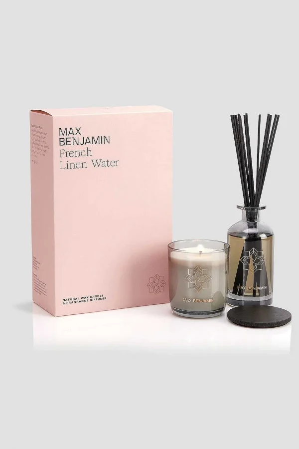 Max Benjamin French Linen Water Candle & Diffuser Gift Set* Homeware