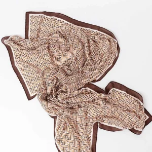 Pala D'oro Accessories Geo Print Scarf In Coffee* Accessories