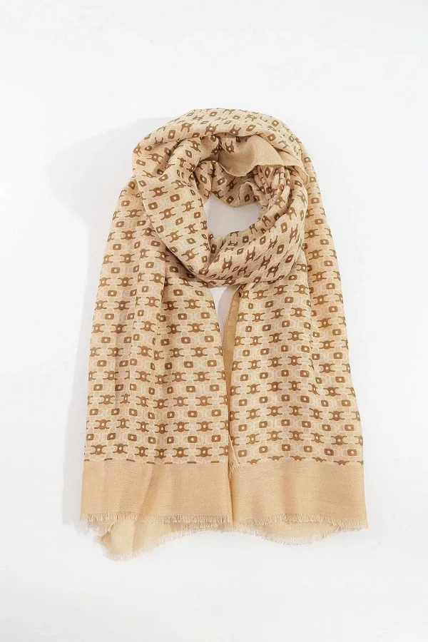 SOUL Accessories Geo Print Scarf In Cream* Accessories
