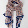 Pala D'oro Accessories Geo Print Scarf In Navy* Accessories