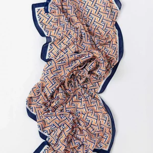 Pala D'oro Accessories Geo Print Scarf In Navy* Accessories