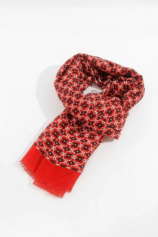 SOUL Accessories Geometric Print Scarf In Red* Accessories
