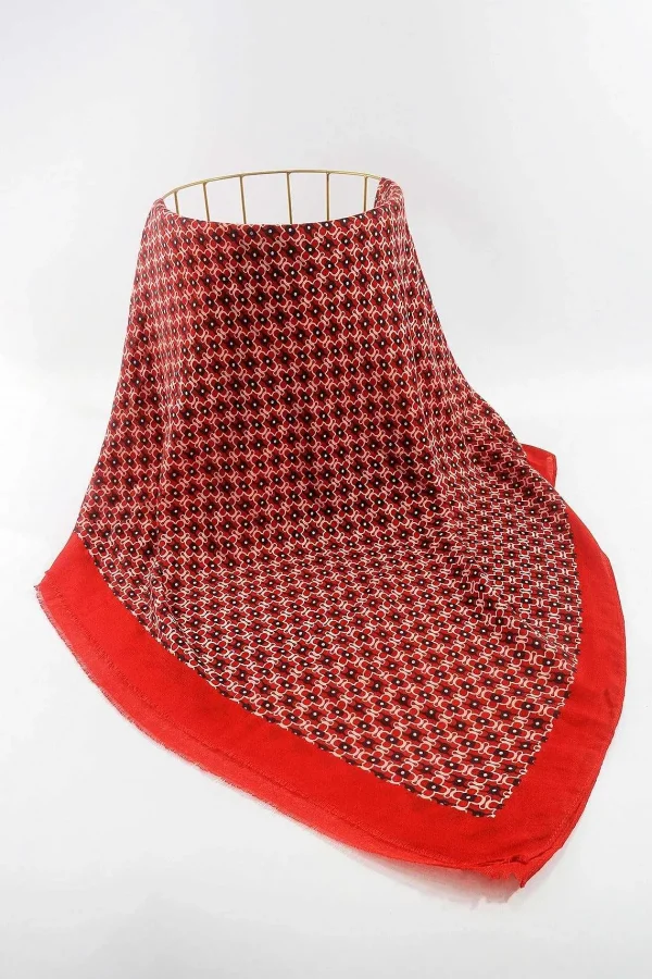 SOUL Accessories Geometric Print Scarf In Red* Accessories