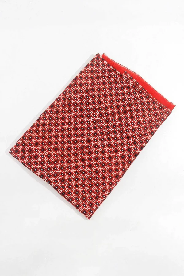SOUL Accessories Geometric Print Scarf In Red* Accessories