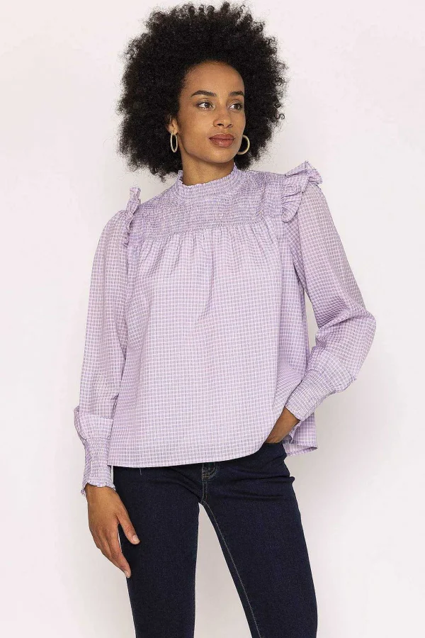 Rowen Avenue Gingham Blouse In Purple*Women Tops & Blouses
