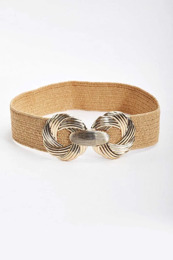 SOUL Accessories Gold Clap Woven Elastic Belt* Belts