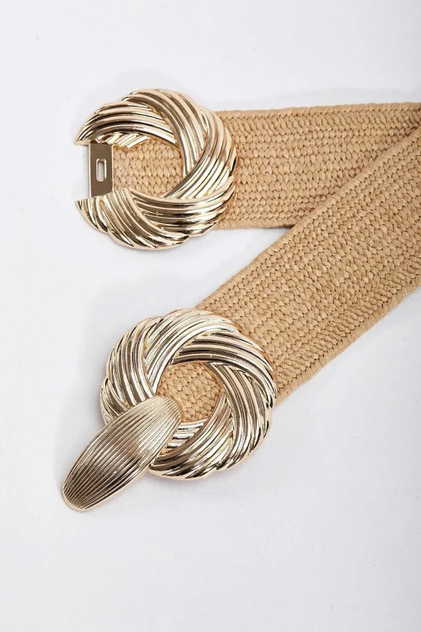 SOUL Accessories Gold Clap Woven Elastic Belt* Belts