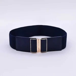 SOUL Accessories Gold Clasp Elastic Belt In Navy* Belts