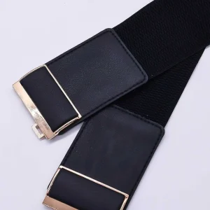 SOUL Accessories Gold Clasp Elastic Belt In Black* Belts